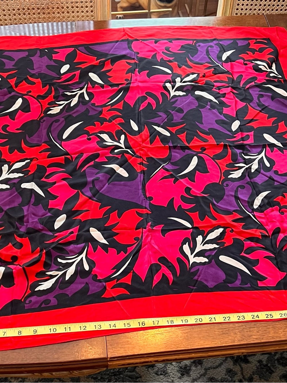 Vintage Christian Dior Multicolor Floral 100% Silk Scarf Japan New W/O Tag Nice! - Picture 11 of 12